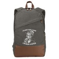 IM Not Just A Mom IM Also A Bitch Skull Cotton Canvas Backpack