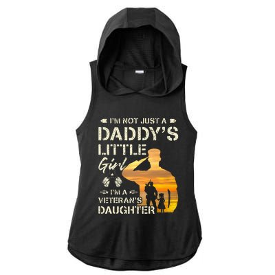 IM Not Just A DaddyS Little Girl IM A VeteranS Daughter Ladies PosiCharge Tri-Blend Wicking Draft Hoodie Tank