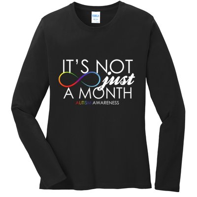 Its Not Just A Month Autism Awareness Ladies Long Sleeve Shirt