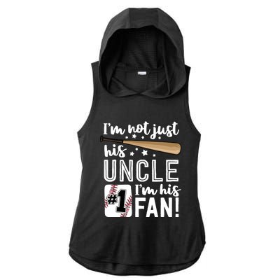 I'm Not Just His Uncle I'm His #1 Fan Baseball Nephew Ladies PosiCharge Tri-Blend Wicking Draft Hoodie Tank