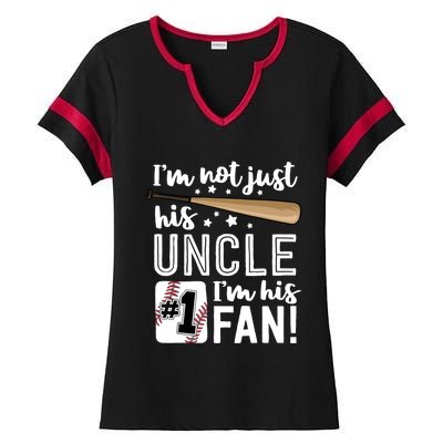 I'm Not Just His Uncle I'm His #1 Fan Baseball Nephew Ladies Halftime Notch Neck Tee