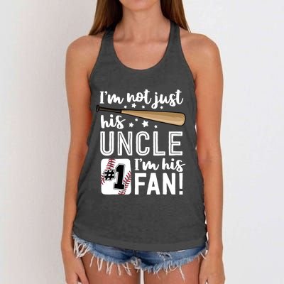 I'm Not Just His Uncle I'm His #1 Fan Baseball Nephew Women's Knotted Racerback Tank