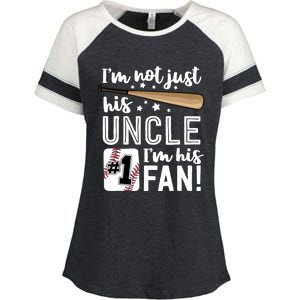 I'm Not Just His Uncle I'm His #1 Fan Baseball Nephew Enza Ladies Jersey Colorblock Tee