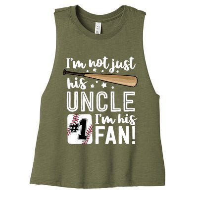 I'm Not Just His Uncle I'm His #1 Fan Baseball Nephew Women's Racerback Cropped Tank