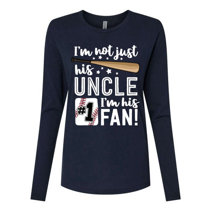 I'm Not Just His Uncle I'm His #1 Fan Baseball Nephew Womens Cotton Relaxed Long Sleeve T-Shirt