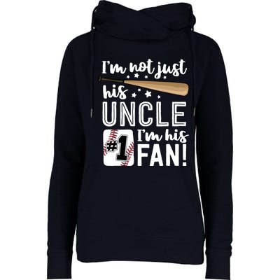 I'm Not Just His Uncle I'm His #1 Fan Baseball Nephew Womens Funnel Neck Pullover Hood