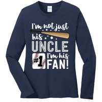 I'm Not Just His Uncle I'm His #1 Fan Baseball Nephew Ladies Long Sleeve Shirt