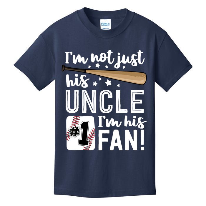 I'm Not Just His Uncle I'm His #1 Fan Baseball Nephew Kids T-Shirt