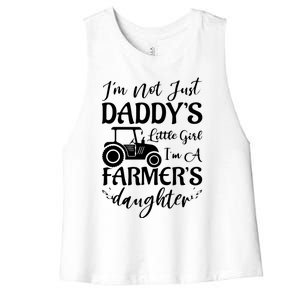 Im Not Just Daddys Little Girl Im A Farmers Daughter Women's Racerback Cropped Tank