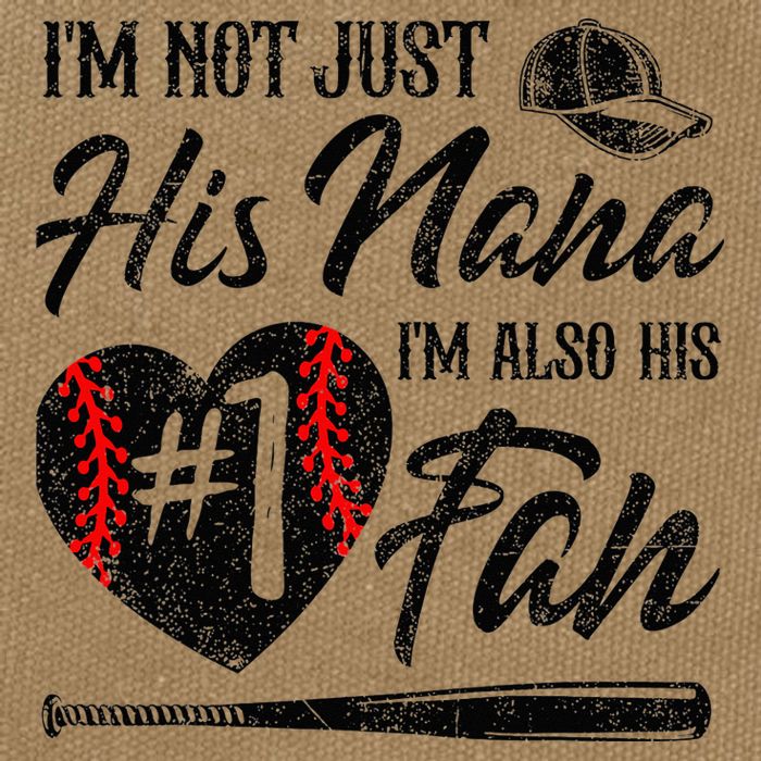I'm Not Just His Nana I'm His Number One Fan Baseball Cute Cotton Canvas Backpack
