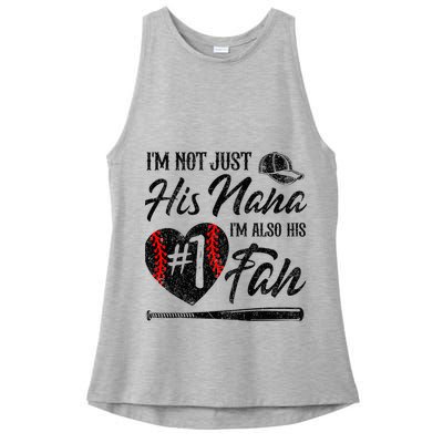 I'm Not Just His Nana I'm His Number One Fan Baseball Cute Ladies PosiCharge Tri-Blend Wicking Tank