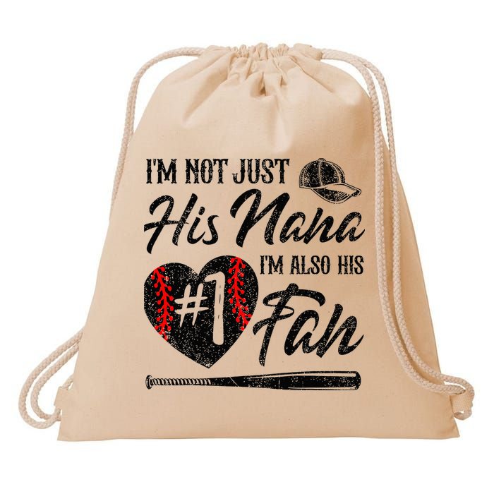 I'm Not Just His Nana I'm His Number One Fan Baseball Cute Drawstring Bag