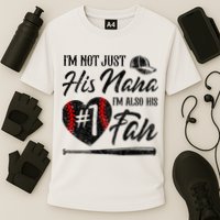 I'm Not Just His Nana I'm His Number One Fan Baseball Cute Cooling Performance Crew T-Shirt