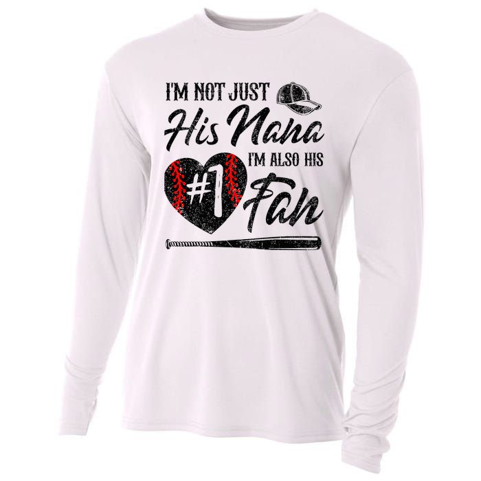 I'm Not Just His Nana I'm His Number One Fan Baseball Cute Cooling Performance Long Sleeve Crew