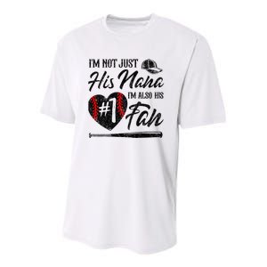 I'm Not Just His Nana I'm His Number One Fan Baseball Cute Youth Performance Sprint T-Shirt