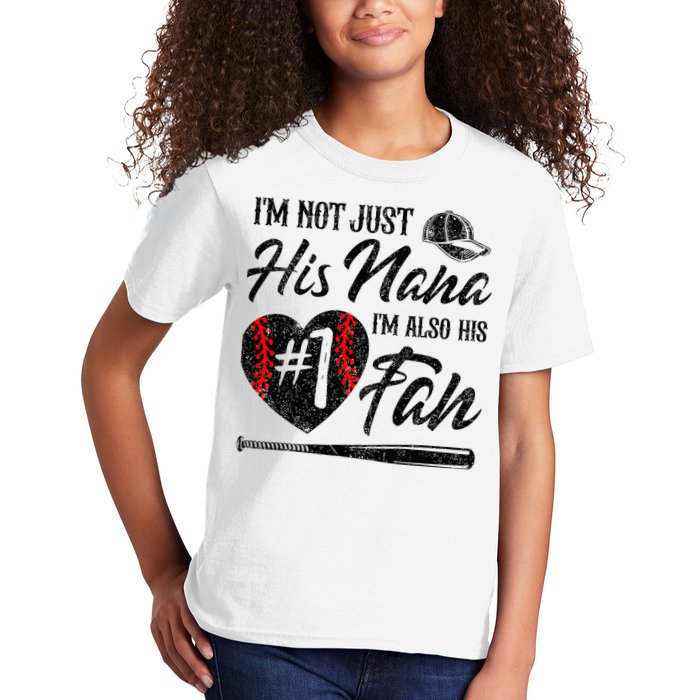 I'm Not Just His Nana I'm His Number One Fan Baseball Cute Kids T-Shirt