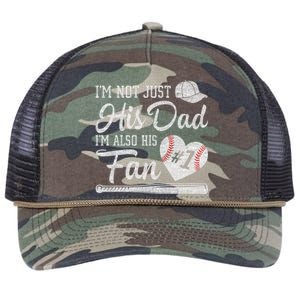 I'm Not Just His Dad I'm His Number One Fan Baseball Papa Retro Rope Trucker Hat Cap