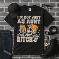 Im Not Just An Aunt Im Also A Bitch Funny Skeleton Auntie Tall T-Shirt