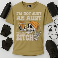 Im Not Just An Aunt Im Also A Bitch Funny Skeleton Auntie Cooling Performance Crew T-Shirt