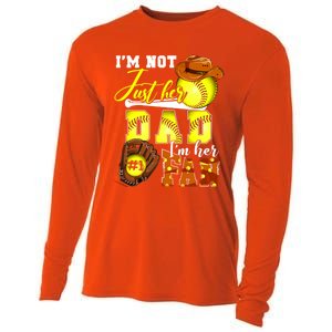 IM Not Just Her Dad IM Her Number One Fan Softball Dad Great Gift Cooling Performance Long Sleeve Crew