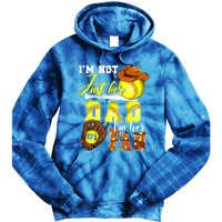 IM Not Just Her Dad IM Her Number One Fan Softball Dad Great Gift Tie Dye Hoodie