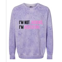 I'm Not Judging I'm Assessing Funny Colorblast Crewneck Sweatshirt