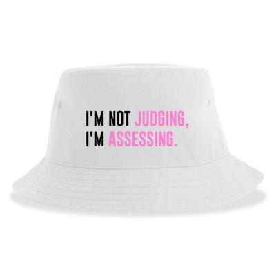 I'm Not Judging I'm Assessing Funny Sustainable Bucket Hat