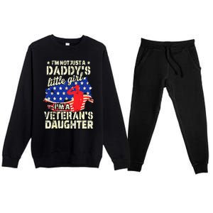 I'm Not Just A Daddy's Little Girl I'm Veteran's Daughter US Long Sleeve Premium Crewneck Sweatsuit Set