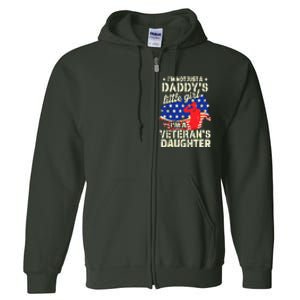 I'm Not Just A Daddy's Little Girl I'm Veteran's Daughter US Long Sleeve Full Zip Hoodie