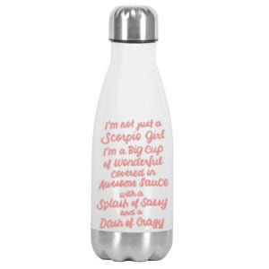 Im Not Just A Scorpio October November Birthday Funny Gift Meaningful Gift Stainless Steel Insulated Water Bottle