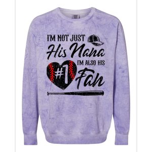 IM Not Just His Nana IM His Number One Fan Baseball Colorblast Crewneck Sweatshirt