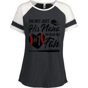 IM Not Just His Nana IM His Number One Fan Baseball Enza Ladies Jersey Colorblock Tee