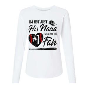 IM Not Just His Nana IM His Number One Fan Baseball Womens Cotton Relaxed Long Sleeve T-Shirt