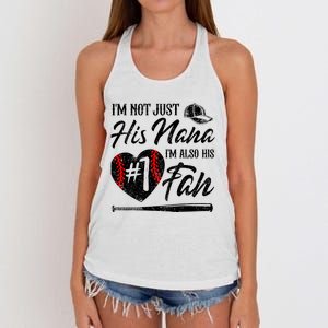 IM Not Just His Nana IM His Number One Fan Baseball Women's Knotted Racerback Tank