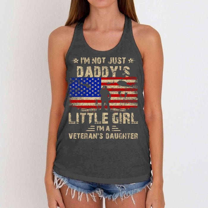 IM Not Just A DaddyS Little Girl IM A VeteranS Daughter Women's Knotted Racerback Tank