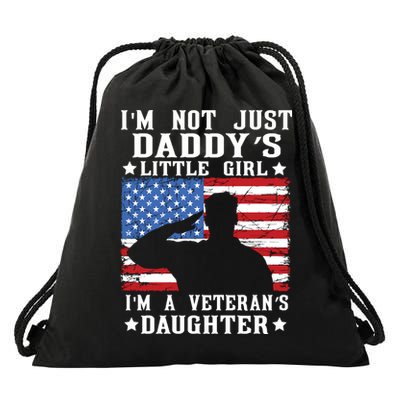 Im Not Just Dads Little Girl Im A Veterans Daughter Drawstring Bag