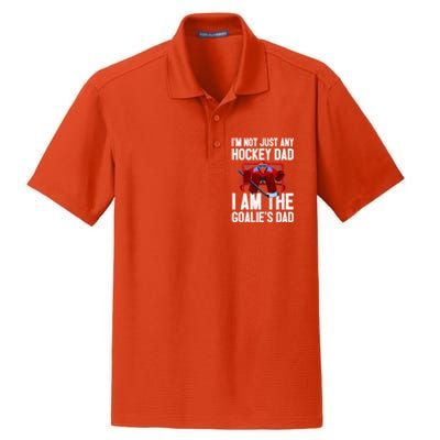 Im Not Just Any Hockey Dad Im The Goalies Dad Gift Dry Zone Grid Polo