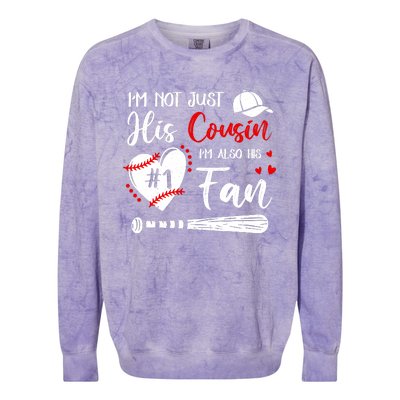 IM Not Just His Cousin IM His Number One Fan Baseball Colorblast Crewneck Sweatshirt