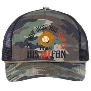 I'm Not Just His Sister I'm Also His Number One Fan Cute Baseball Retro Rope Trucker Hat Cap