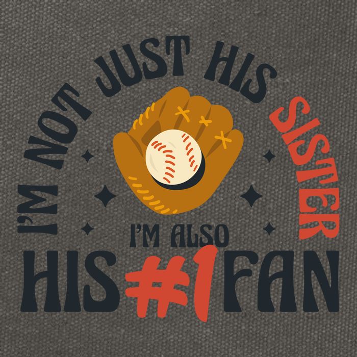 I'm Not Just His Sister I'm Also His Number One Fan Cute Baseball Cotton Canvas Backpack