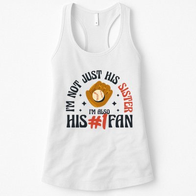 I'm Not Just His Sister I'm Also His Number One Fan Cute Baseball Womens Tank Top