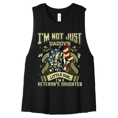 Im Not Just A Daddys Little Girl Im A Veterans Daughter Women's Racerback Cropped Tank