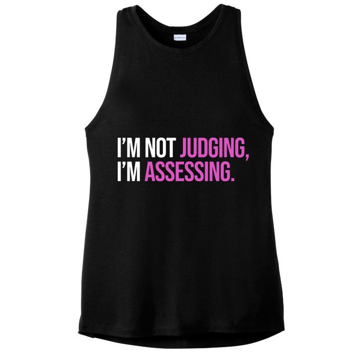 I'm Not Judging I'm Assessing Ladies PosiCharge Tri-Blend Wicking Tank