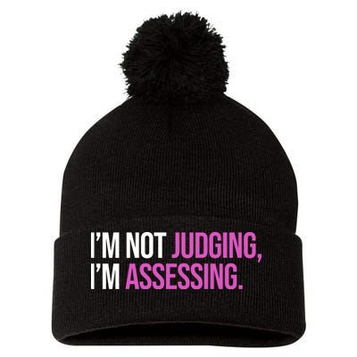 I'm Not Judging I'm Assessing Pom Pom 12in Knit Beanie