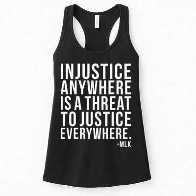 Injustice Anywhere is a Threat to JUSTICE Everywhere MLK Womens Tank Top