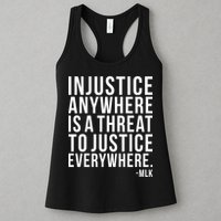 Injustice Anywhere is a Threat to JUSTICE Everywhere MLK Womens Tank Top