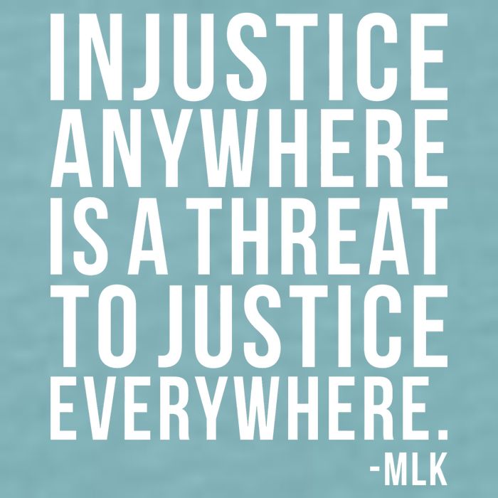 Injustice Anywhere is a Threat to JUSTICE Everywhere MLK Sueded Cloud Jersey T-Shirt