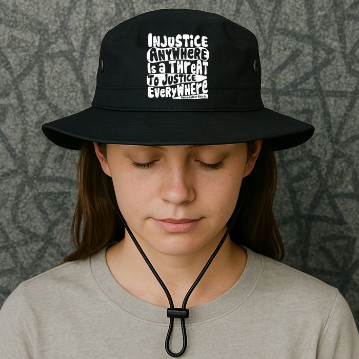 Injustice Anywhere Is A Threat To Justice Everywhere MLK Quote Bucket Hat