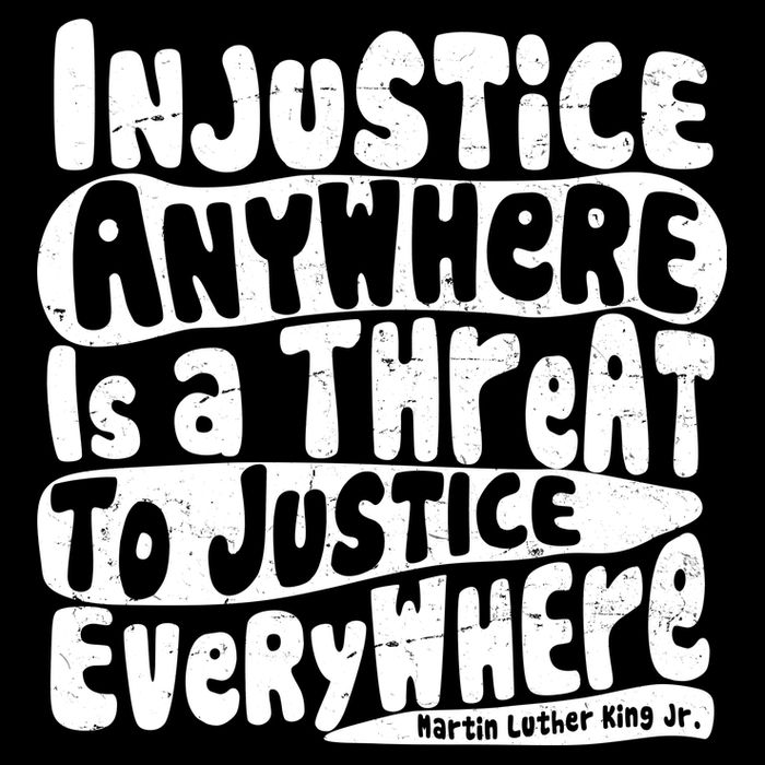 Injustice Anywhere Is A Threat To Justice Everywhere MLK Quote Ladies Essential Flowy Tank