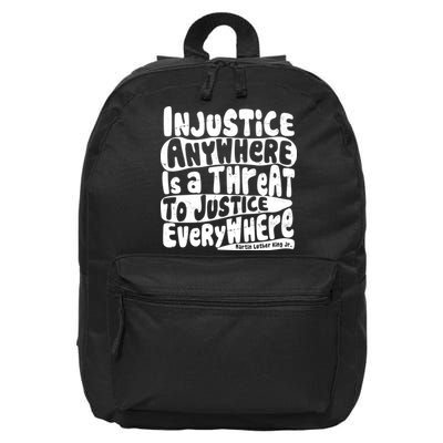 Injustice Anywhere Is A Threat To Justice Everywhere MLK Quote 16 in Basic Backpack